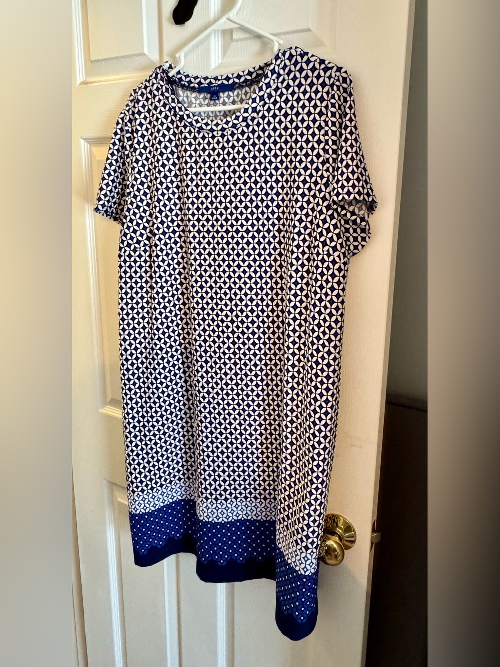 Apt. 9 Blue and White Geometric Dress